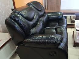 pure leather pearl black recliners