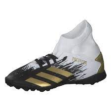 The soft upper on these juniors´ football boots has a snug fit for secure lockdown and raised elements that add bend to shots. Adidas Kinder Fussballschuhe Predator 20 3 Tf J Fw9220 32 Ftwr White Gold Met Core Black 32 Cortexpower De