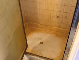 orange stains in shower surrounds