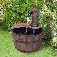 Outsunny Barrel Water Pump Fountain