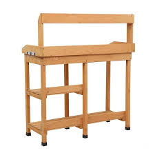Wood Garden Workbench With Drawers And
