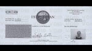 esthetician license no z118715