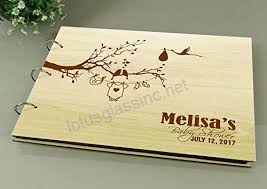 Photo Album Baby Shower Personalized Guestbook Wood Engraved Name
