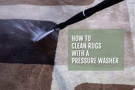 to clean a rug with a pressure washer