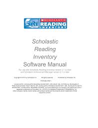 Scholastic Reading Inventory Software Manual Manualzz Com