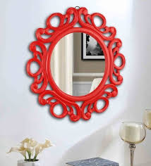 Red Mdf Byzantine Decorative Mirror