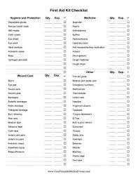printable first aid kit checklist
