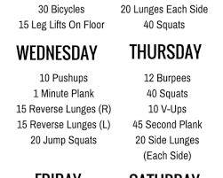 week workout schedule