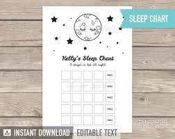 Sleep Chart Toddler Rewards Chart Sleep Training Sticker Chart Instant Download Printable Pdf With Editable Text