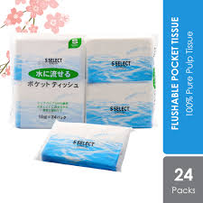 sugi s select flushable pocket tissue