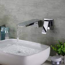wall mount flat sink faucet solid brass