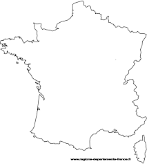 Carte de France vierge à imprimer | Fond de carte avec les régions et les  départements français