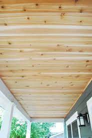 how to build a cedar porch ceiling