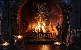 Cozy Fireplace Ambiance Hd Wallpaper