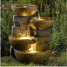 Water Fountain Garden Patio Rustic Pots