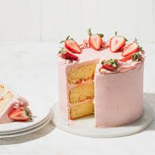 vanilla cake with strawberry filling