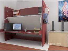The best answer to this question is simple: Hiddenbed Space Saving Bed Desk System Youtube