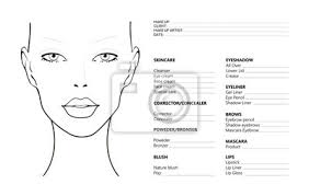 face chart makeup artist blank