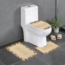 bathroom rugs set pine cone border