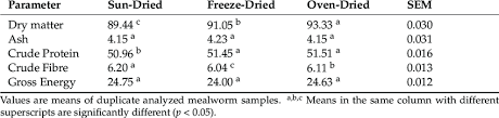 dried mealworm larvae