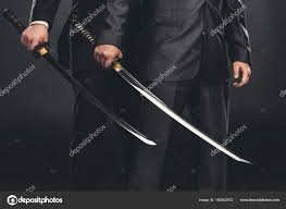 modern samurai katana swords isolated