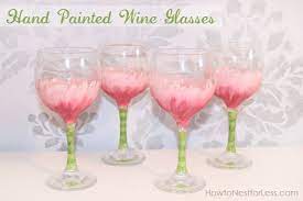 Hand Painted Flower Wine Glasses How