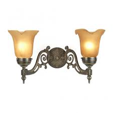 Aged Brass Double Wall Light