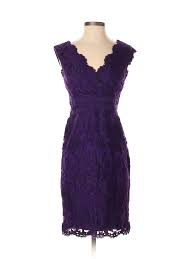 Details About Tadashi Shoji Women Purple Casual Dress 4 Petite