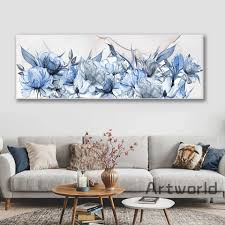 blue flower painting minimalist