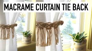 diy macrame curtain tie back with two