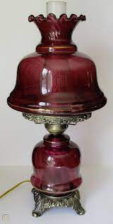 vintage gwtw hurricane lamp amethyst
