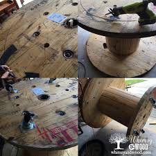cable spool patio table bar whimsy