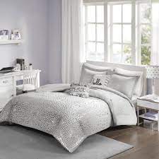 grey silver twin comforter set