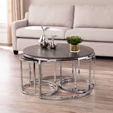 Monique lift top coffee table $ 699. Lokyle Round Nesting Coffee Tables 3pc Set Glam Silver By Ember Interiors Walmart Com Walmart Com