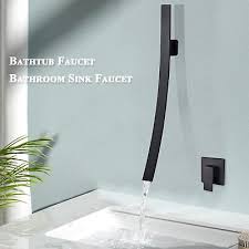 Black Bathroom Sink Basin Faucet Wall