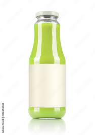 Foto De Green Juice Glass Bottle With A