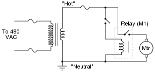 The metering device, component #3 on this air conditioning circuit and cycle diagram, is the dividing point between the high pressure and low pressure sides of the system, and is designed to maintain a specific rate of flow of refrigerant into the low side of the system. Ac Motor Control Circuits Worksheet Ac Electric Circuits