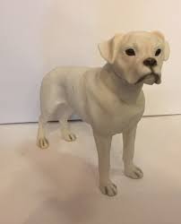 White Boxer Dog Ornament Figurine By