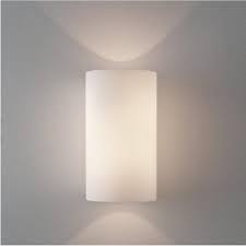 White Cylindrical Glass Wall Light From
