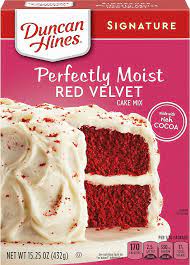 Duncan Hines Perfectly Moist Red Velvet Cake Mix gambar png
