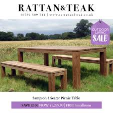 Reclaimed Teak Large Garden Table And