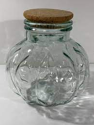 Vintage Light Green Glass Jar Cork Lid