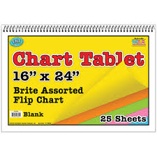 Chart Tablet 16x24 Assorted Blank