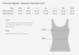 American Apparel Ladies T Shirt Size Chart Coolmine