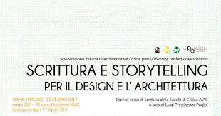 Scrittura e Storytelling per il Design e l'Architettura. Quinto corso di ...