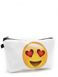 emoji print makeup bag