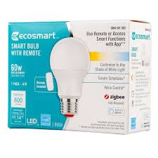Ecosmart 60 Watt Equivalent A19 Smart Led Light Bulb Tunable White Starter Kit 1 Bulb A9a19a60wesdzr1 The Home Depot
