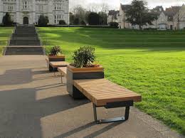 Railroad Planters With Bench Seating