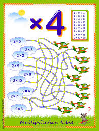 vecteur stock multiplication table by 4