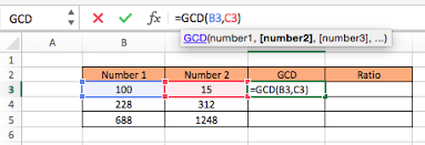 how to calculate a ratio in excel